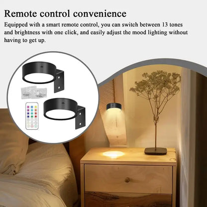 2Pcs LED Wall Sconces Lights 13-Color RGB