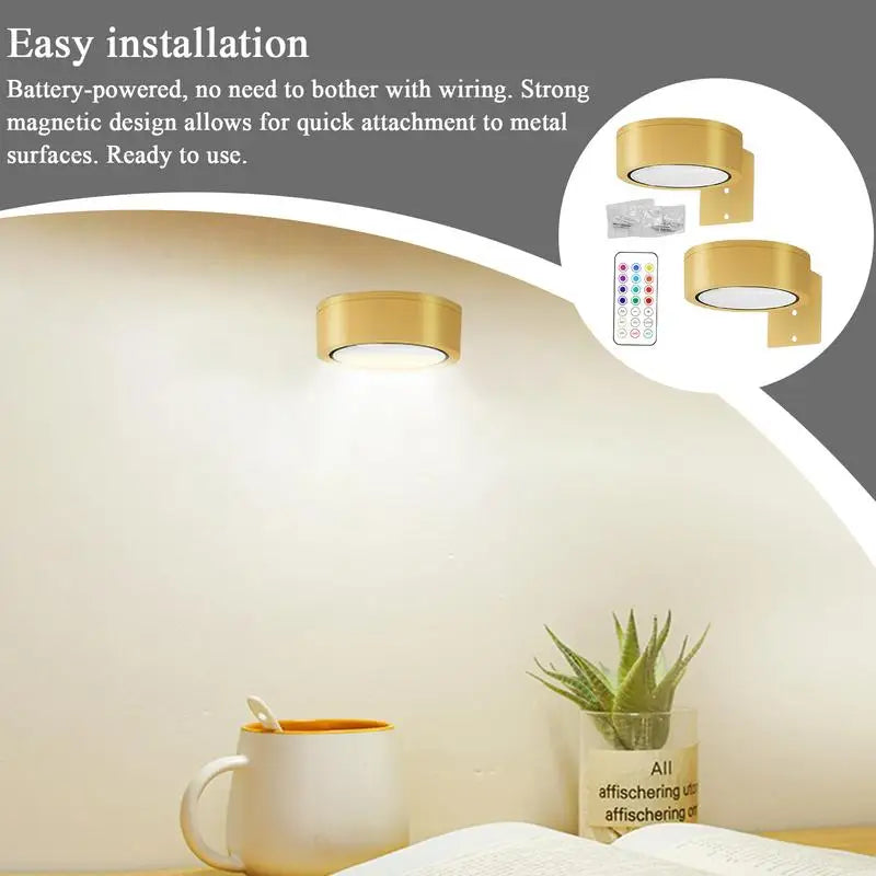 2Pcs LED Wall Sconces Lights 13-Color RGB